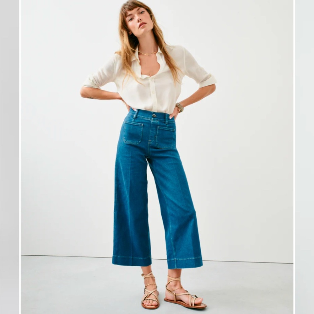 Spanx Wide Leg Cropped Jeans, Medium Tall